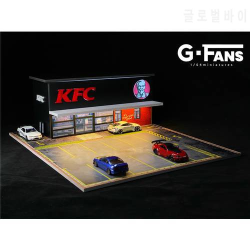 G-FANS 1:64 Diorama with LED Light KFC w/Parking Lots