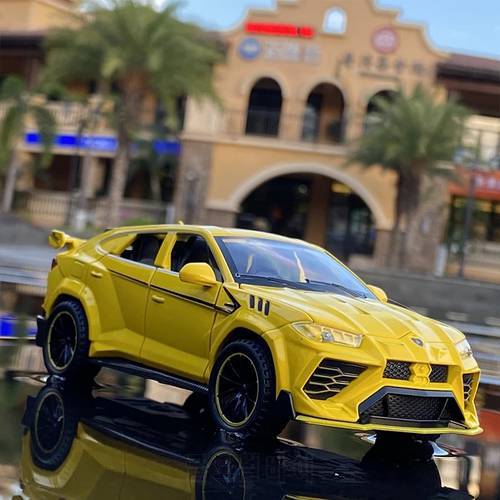 New 1/32 Lamborghinis Urus Car Model Simulation Alloy Pull Back Car Boy Metal Sound And Light Toy Car Collection Ornaments Gift