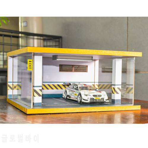 4 Parking Space Display Cabinet Bright Scene Carport Led Light Scale 1:32 for Model Car Diorama Garage LBWK Lambo