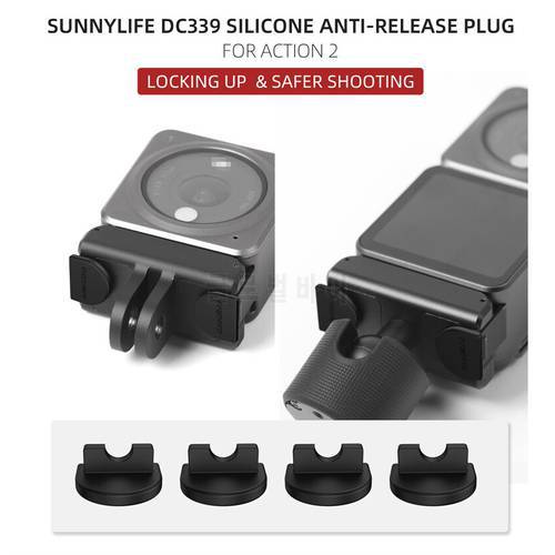 Sunnylife 4Pcs/Set Silicone Anti-release Safety Plug Soft Anti-falling Cover Caps Lock-up Accessories for DJI Osmo ACTION 2