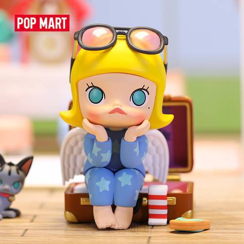 POP MART Molly Keen On Travelling Figurine Cute Action Kawaii Animal Toy Figures