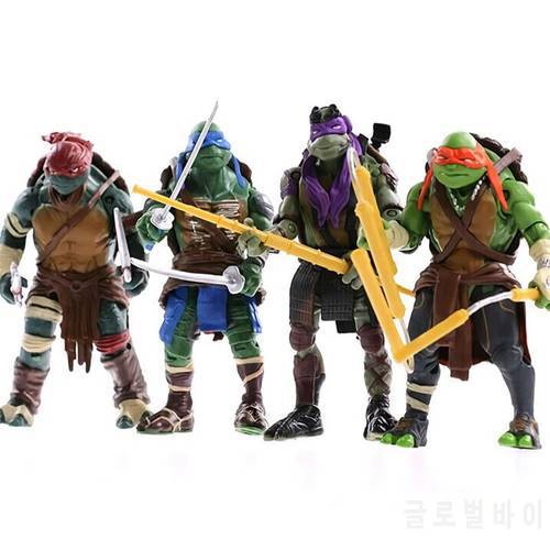 4pcs/set 12cm Teenage Mutant Ninja Turtles Action Figure Turtles Articulated Doll Toy Anime Decoration Model Limited Edition Toy