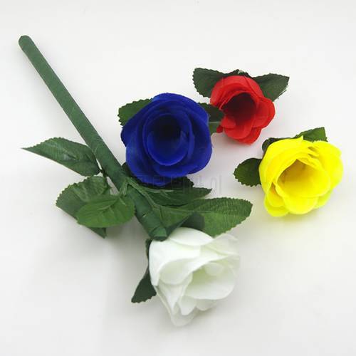4 Colors Change Rose Discoloration Roses Magic Tricks Colors Change Flower Magie Stage Street Illusion Props Comedy Gimmick