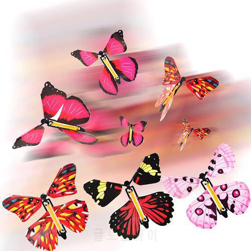 New 10PCS Flying in the Book Fairy Rubber Band Powered Wind Up Butterfly Card