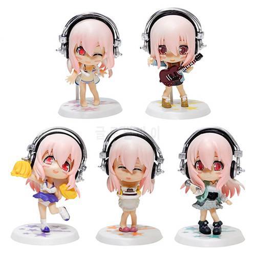 5 Styles Japan Anime SUPERSONICO Action Figure Toys Super Sonico Working Set Model Collection Swimsuit Suit Chassis Decoration