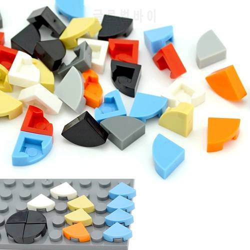 1/4 Circle Tile 1X1 Quarter Smooth Brick Pack MOC DIY Enlighten Block Brick Compatible With Flat Tiles 25269 Assembles Particles