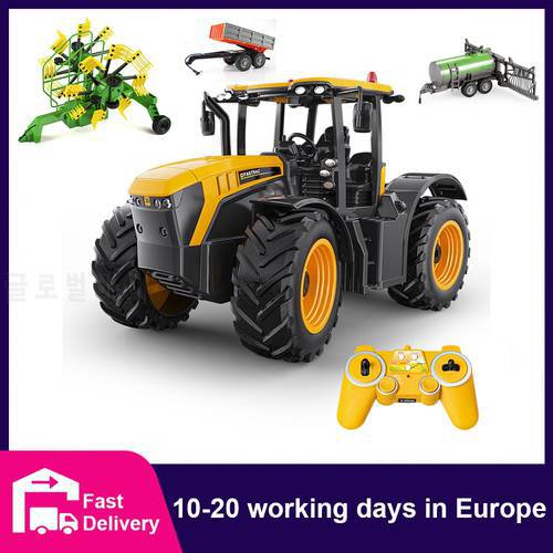 Farmer Car DOUBLE E RC Car Truck Trailer Dump Harvest Tractor 2.4G Remote Control Engineering Electric Vehicle Model Toy for Boy