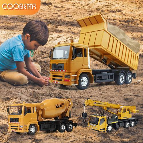 Child&39s RC Car Engineering Vehicle Toys Mixing Crane Dump Truck Model Electric Loader Freight Remote Control Car Gifts For Boys
