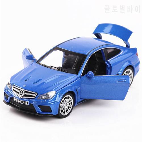 1:32 Mercedes Benz C63 AMG Diecast Alloy Metal Luxury COUPE Car Model For Collection Vehicle Model Sound&Light Toys Car A56