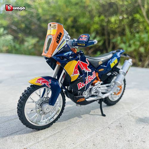 Bburago 1:18 Red Bull Racing KTM 450 Rally (Dakar Rally) original authorized simulation alloy motorcycle model toy car gift