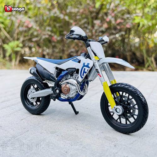 Bburago 1:18 The New Husqvarna FS 450 Supermoto original authorized simulation alloy motorcycle model toy car gift collection