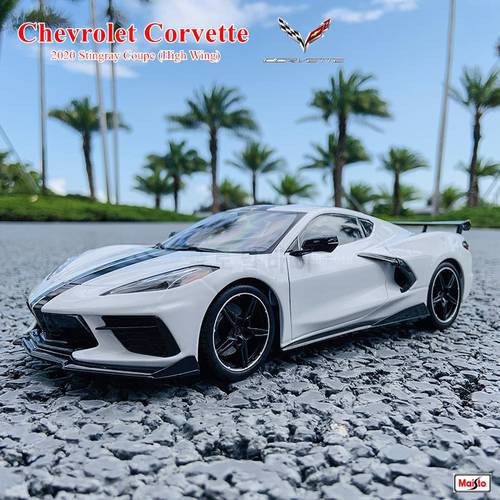 Maisto 1:18 2020 Chevrolet Corvette C8 Stingray Coupe (High Wing) Simulation Sports Car Alloy Retro Car Model Die Casting Model
