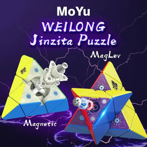 [Picube] MoYu Weilong Pyramid Maglev 3x3 Cubing Speed Magic Puzzle Strickerless weilong Magnetic Pyraminx Cube Intelligence Toys