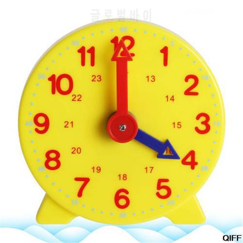 Montessori Student Learning Clock Time Teacher Gear Clock 4 Inch 12/24 Hour Improve Intelligence Toys