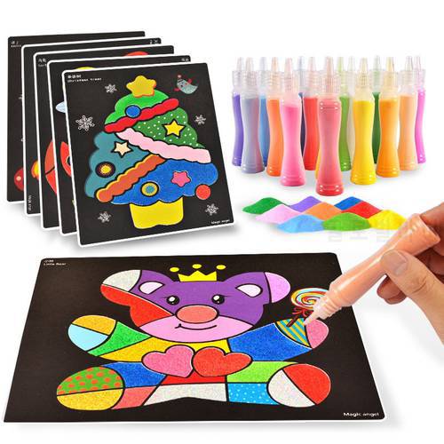 12/24/27/42 Creative DIY Color Handmade Sand Scratch Painting Drawing Art Craft Education Montessori Toy Doodle Colour Cards