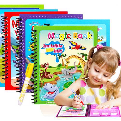 5pcs Magical Book Water Drawing Montessori Toys Reusable Coloring Book Magic Water Drawing Book Sensory Early Education Toys