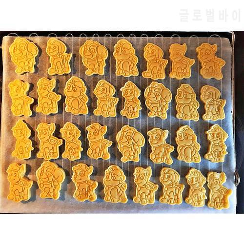 Paw Patrol Cookie Cutter Set Plastic Set DIY 3D Baking Mould Cookies Cutters Cartoon Puppy Biscuit Baking Tools Decoration Tools