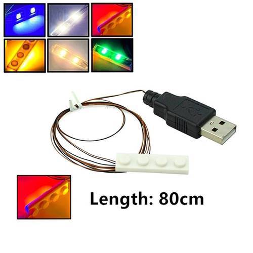 MOC 1x4 Signal LED Light Accessorie Building Block High-tech City Street DIY Lamp Accessories 7 Ports With USB Compatible Brand