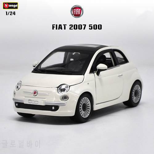 Bburago 1:24 new style Fiat 2007 500 1968 124 Spider alloy model simulation car decoration collection gift toy birthday present