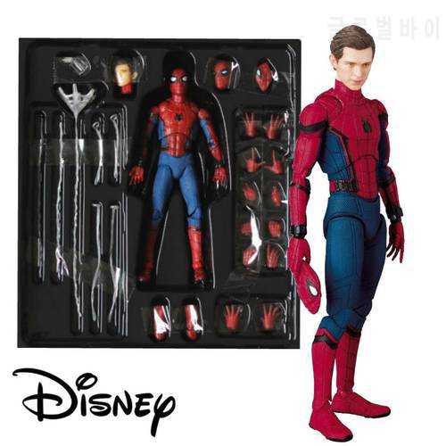 Disney Movie Avengers Spiderman Homecoming Action Figure Statue Can Change Tom Holland Face Spider Man Model Toy Collection Gift