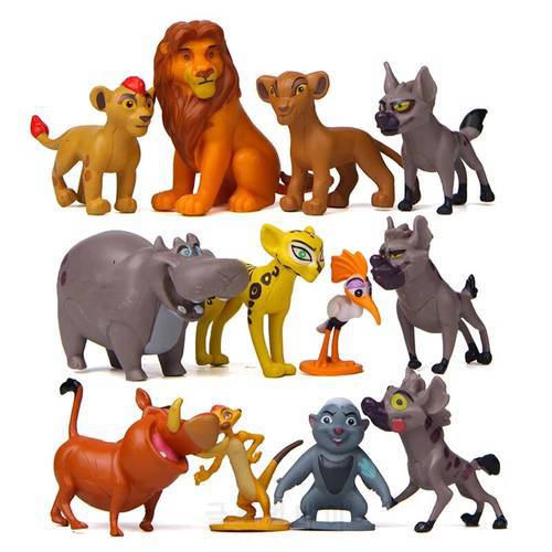 12 Pcs/Set Disney Movie Forest Guard Lion Hippo Honeypot Hyena FigureChildren&39s Birthday Gifts