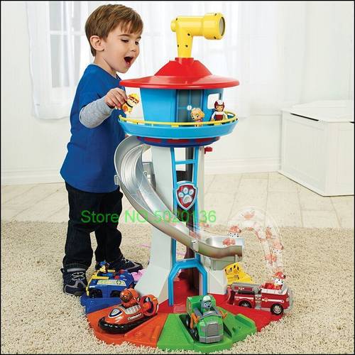 Big Size Pawed Lookout Patrolling Tower Vehicle Figures Toys Playset with Lights and Sounds No Dogs Pups Cars Christmas Gifts
