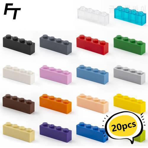 20pcs Small Particle 3010 High Brick 1x4 Building Block Parts DIY Blocks Compatible with Creative Gift Castle Toys