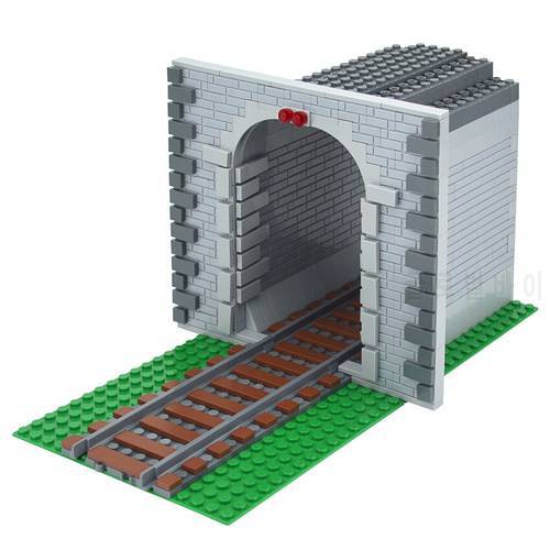 NEW MOC Train Tunnel Exit Entrance Model Set Mountain Railway Track Compatible 53401 City Train Parts Building Block DIY Toy