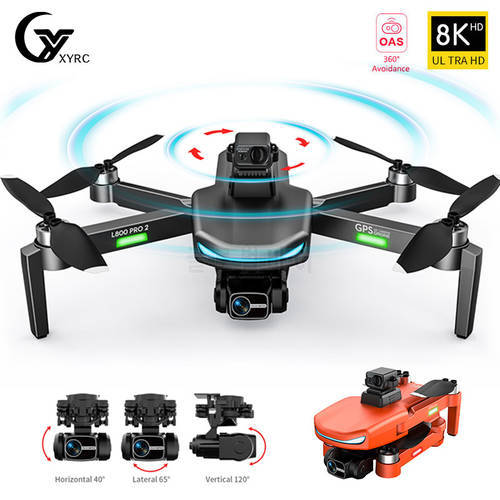 L800 Pro2 GPS Drone 4K Professional 8K HD Dual Camera Laser Obstacle Avoidance Three-Axis Gimbal Brushless Foldable Quadcopter