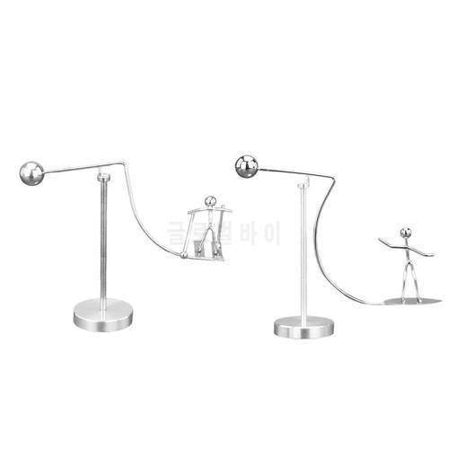 Steel Balance Toy Kinetic Art Balance Toy Steel Balancing Tumbler Toy Decompressive Science Psychology Home Decoration Excel