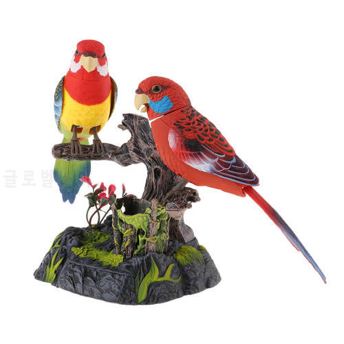 Sound Voice Activated Talking Parrots Dancing Chirping Birds with Pen Holder and