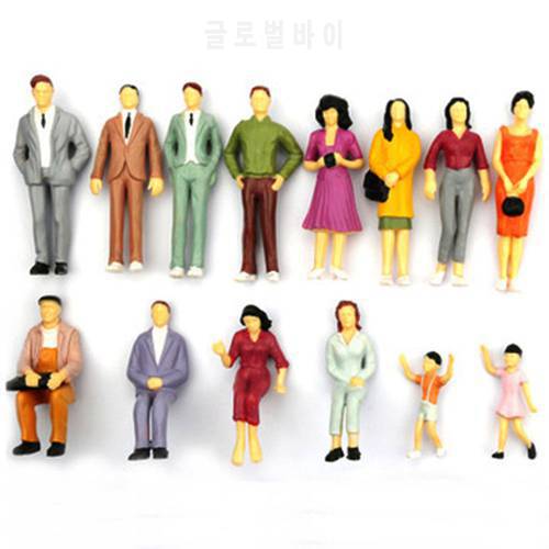 100Pcs People Figures ABS Material Model Building Passengers Train Scenery DIY Character Dollhouse Decorations Mixed Color Pose