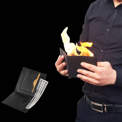 Flame Fire Wallet Magician Props Wallet Street Stage Show Profession Magic Trick Performance Pranks Jokes Novelty Magic Toys