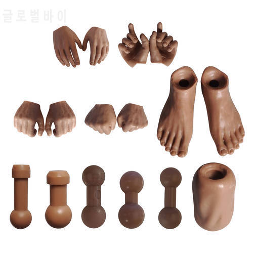For 12 inch Male / Female 1/6 Scale Action Figure Body Different Hand Type Body Connector Feet Hand For 12 inch Action Figure