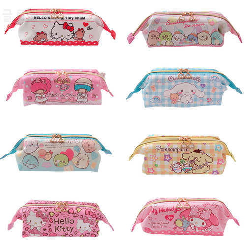 Kawaii Cartoon Sanrios Cosmetic Bag PU Makeup Bags Cosmetic Bag Storage Pencil Case Stationery Storage Bag Coin Purse Girl Gifts
