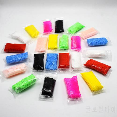 New 8pcs 5g Snow Mud Fluffy Floam Slime DIY Puzzle Bead Slime Toy Light Clay