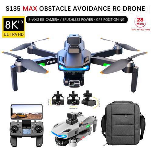 S135 MAX GPS Drone 4K Professional Dual HD Camera 3-Axis Gimbal FPV Aerial Photography Brushless Motor Quadcopter Toys