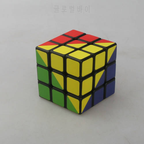 [CT Super Difficult Four-color 3rd Order Cube Black] Ladder Color High Difficulty Cube with Special Pattern