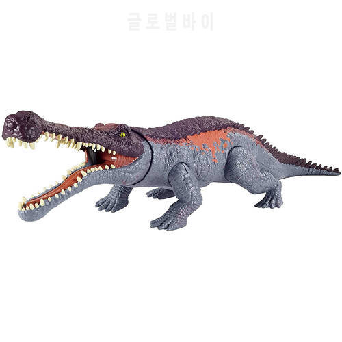 Jurassic World Sarcosuchus Massive Biters Larger-Sized Dinosaur Toy Action Figure With Tail-Activated Strike And Chomping Action