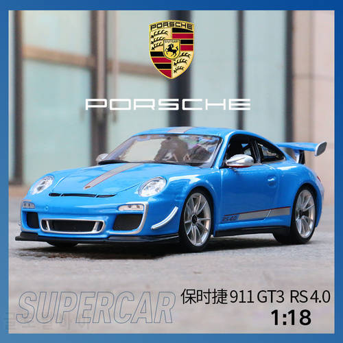 Bburago 1:18 Porsche 911 GT3 RS 4.0Racing Edition Die Casting Alloy Car Model Art Deco Collection Toy Tools Gift Factory