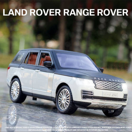 1:24 Land Rover Range Rover SUV Car Models Sound And Light Alloy Off-road Vehicles 6 Doors Opened Front Wheel Steering Toy Gifts