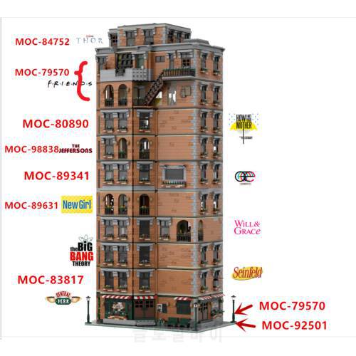 Authorized MOC-98838 MOC-89631 / 89341 /92501 / 83817 / 79570/84752 SitComplex - Small Particles Building Blocks Set Model