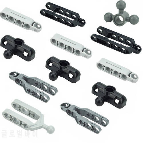 Building Blocks Technical Parts Suspension Wishbone Arm Compatible 6571 6572 32195 57515 Teering Shock Absorber With Ball Bricks
