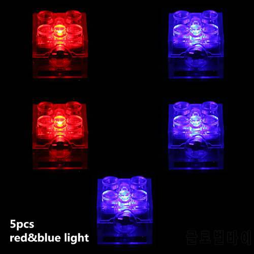 5pcs 2x2 dot LED Light Up Colorful Accessories Classic Brick Education Light-Emitting Compatible All Brands Building Blo