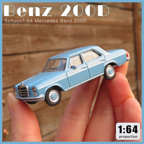 Schuco 1:64 Mercedes Benz 200D Classic Car Model Blue Car Diecast Collection Display Gifts