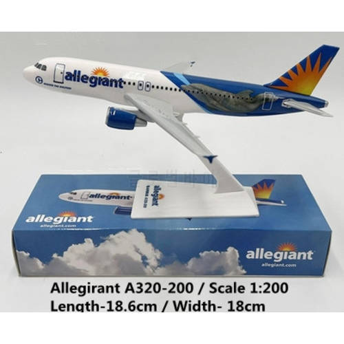 18.6*18cm Scale 1:200 Allegiant Air Airbus A320-200 Airlines Assmebling Airplane Model Assembled airplane model Plane Plastic