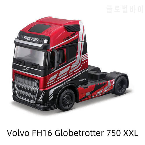 Bburago 1:43 Volvo FH16 Globetrotter 750 XXL M-B Actros 4X2 Heavy Tractor Truck Red Head Die Cast Collectible Hobbies Model Toys