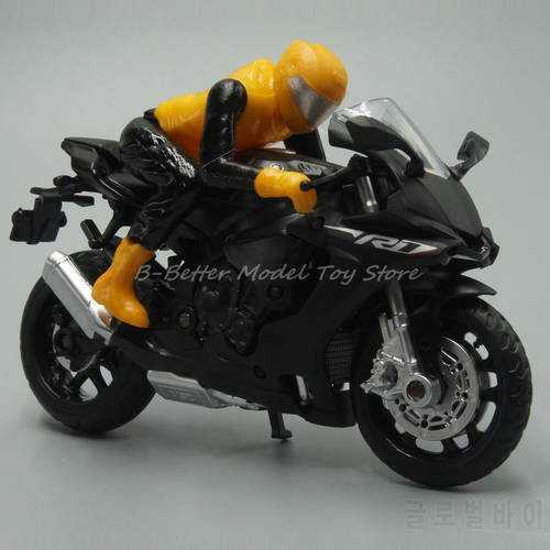 1:18 Diecast Motorcycle Model Toy Yamaha YZF-R1 Sport Bike Replica With Rider