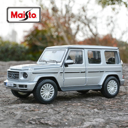 Maisto 1:24 2019 Mercedes-Benz G-Class G500 Silver Grey Static Die Cast Vehicles Collectible Model Car Toys
