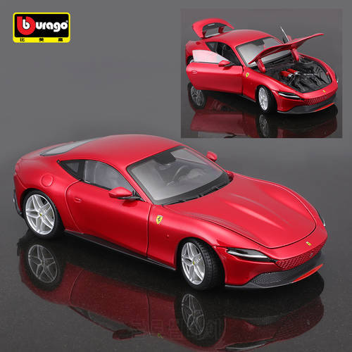 Bburago 1:24 Scale NEW RED Ferrari ROMA Alloy Luxury Vehicle Diecast Cars Model Toy Collection Gift